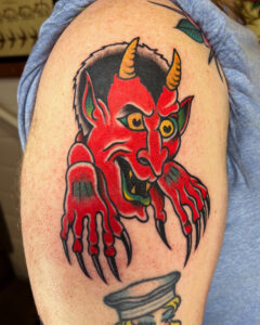 Ezra Coates Brass Eagle Tattoo Peoria Traditional Devil