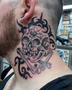 Terry Lessard Brass Eagle Tattoo Tribal Skull