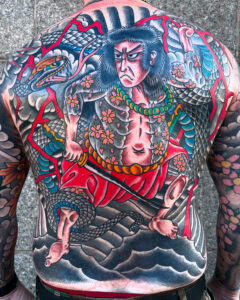 Terry Lessard Brass Eagle Tattoo Traditional Japanese Back Piece