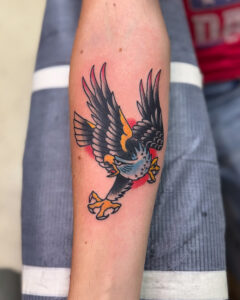 Zach Dole Brass Eagle Tattoo Peoria Traditional Eagle