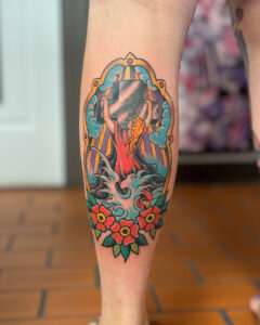 Zach Dole Brass Eagle Tattoo Peoria Traditional Rock of Ages